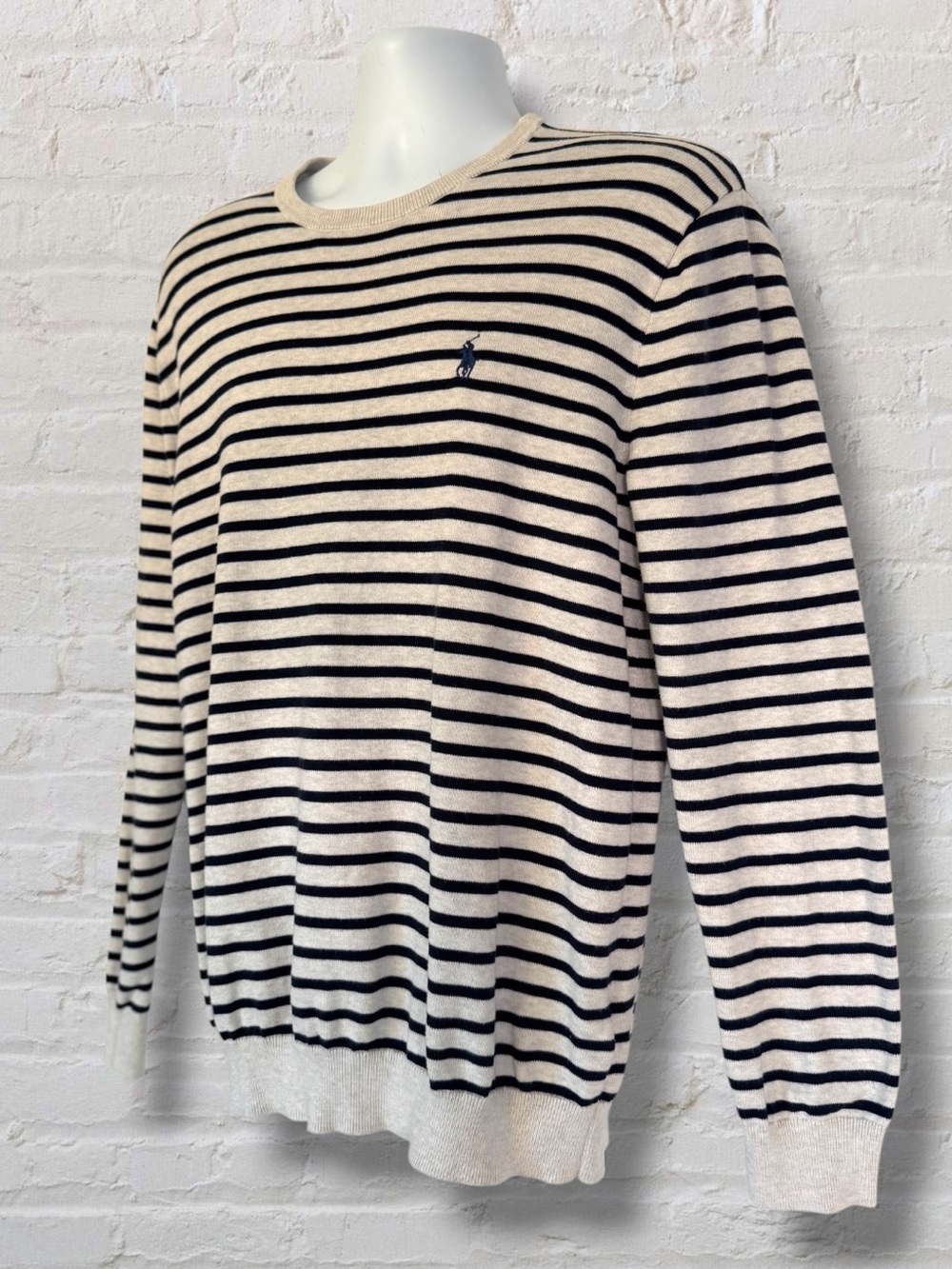 Polo Ralph Lauren Pima Cotton Breton Stripe Crewneck Sweater – Men’s Medium